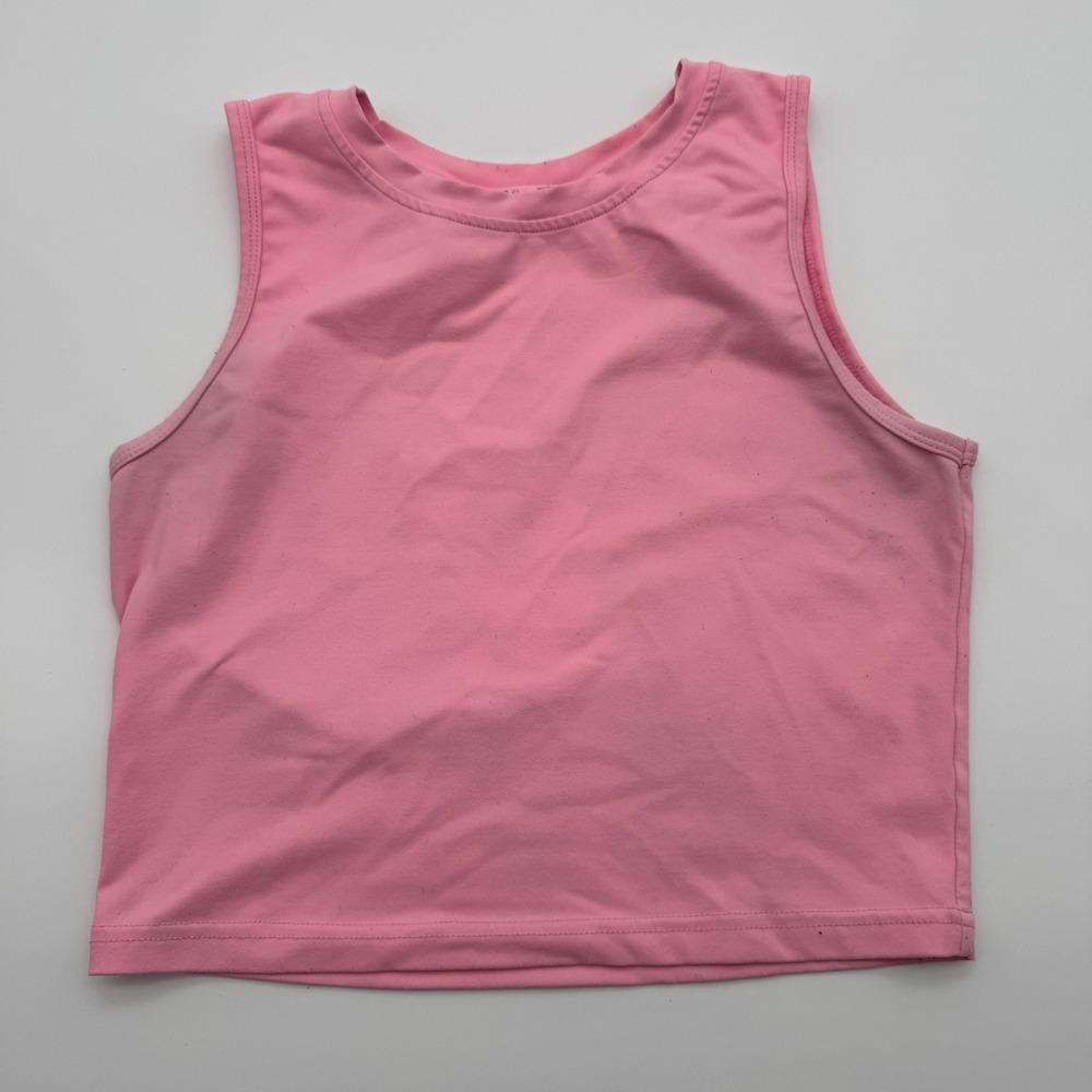 Zyia Active Bright Pink Crop Tank Top‎ Womens Medium Athletic Gym Shirt